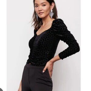 Bailey 44 Black Long Sleeve V- Neck Top | Evening Outfit Blouse | Size XS